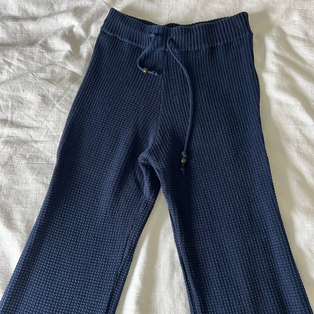 Navy knit pants